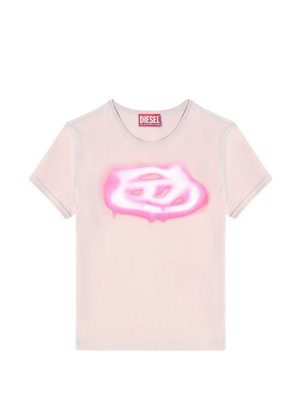 Diesel T-Uncuties-Long-S3 printed T-shirt - Rosa