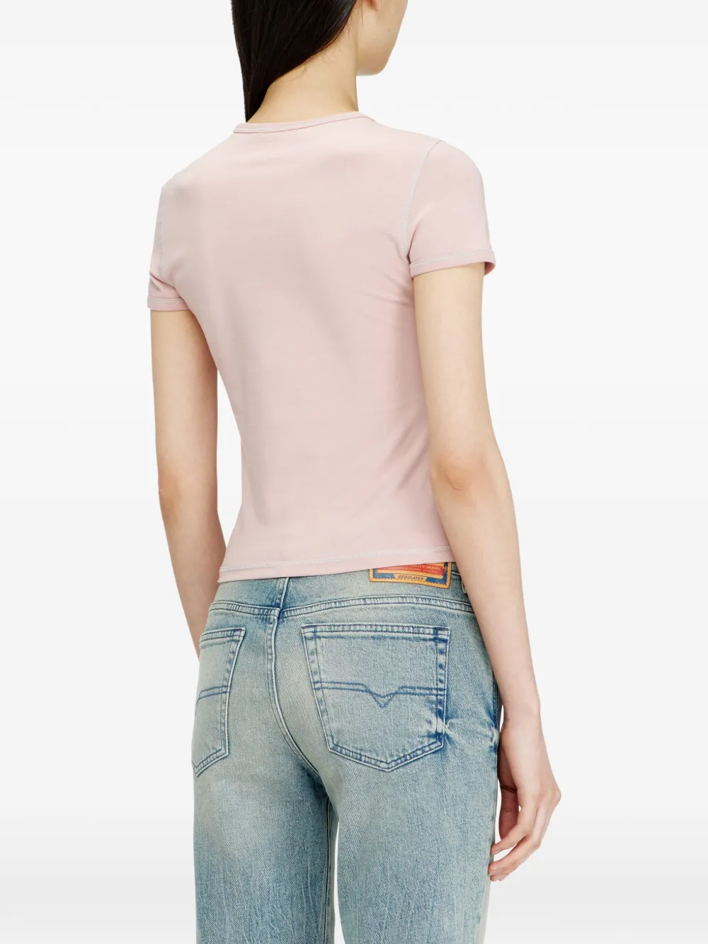 Diesel T-Uncuties-Long-S3 T-shirt met print Roze