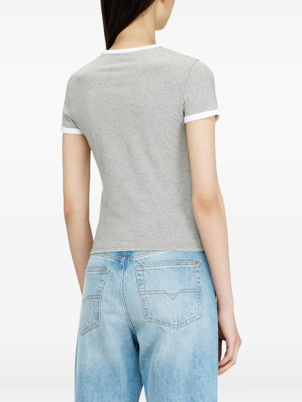 Diesel T-Uncuties-Long-S13 T-shirt met dolfijnpatroon Grijs