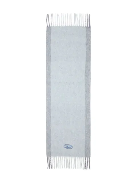 Diesel bufanda con logo bordado y flecos