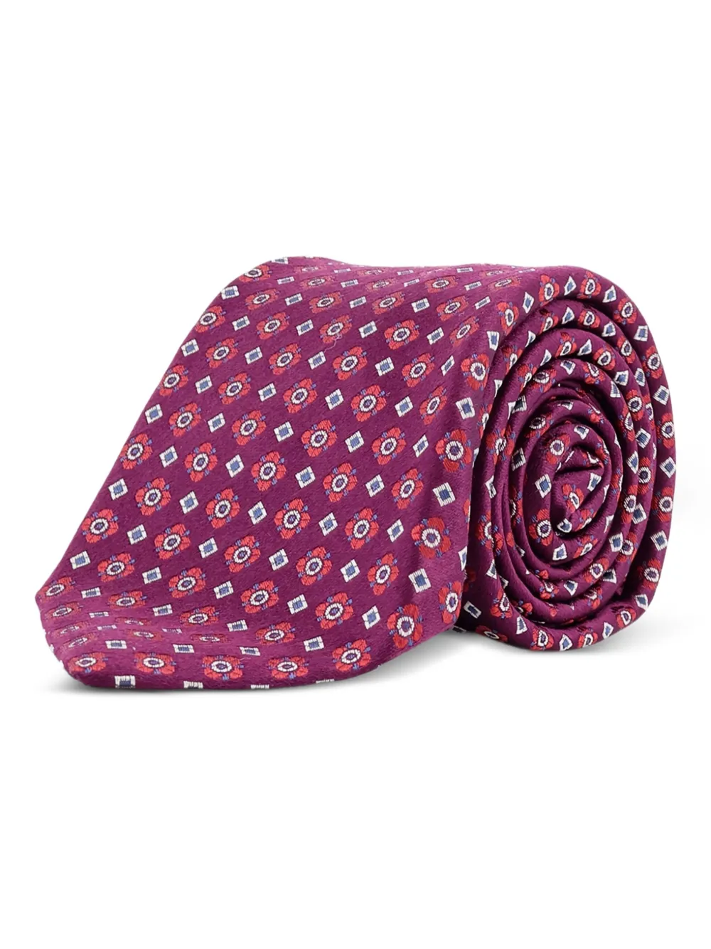 Kiton geometric-pattern tie | rojo | Image 1