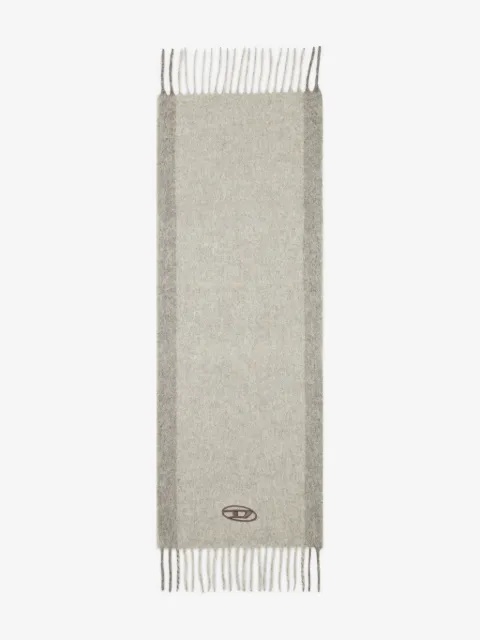 Diesel logo-embroidery fringed-edge scarf