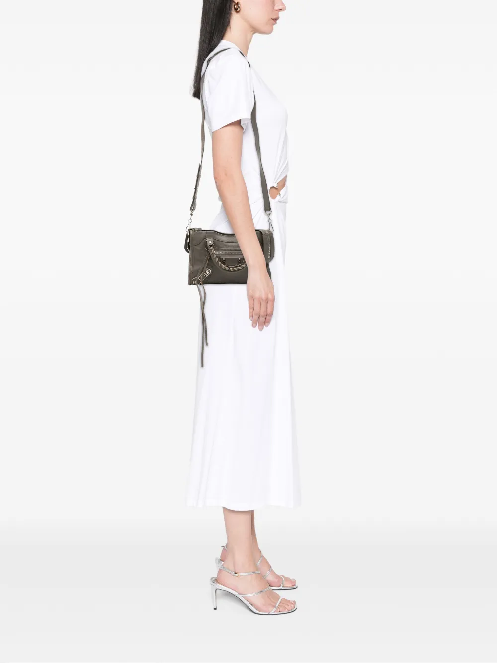 Pre-owned Balenciaga 2018 Mini Chevre Motocross Classic Metallic Edge City Satchel