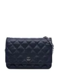 CHANEL Pre-Owned 2013-2014 CC Quilted Caviar Wallet on Chain crossbody bag - Blue