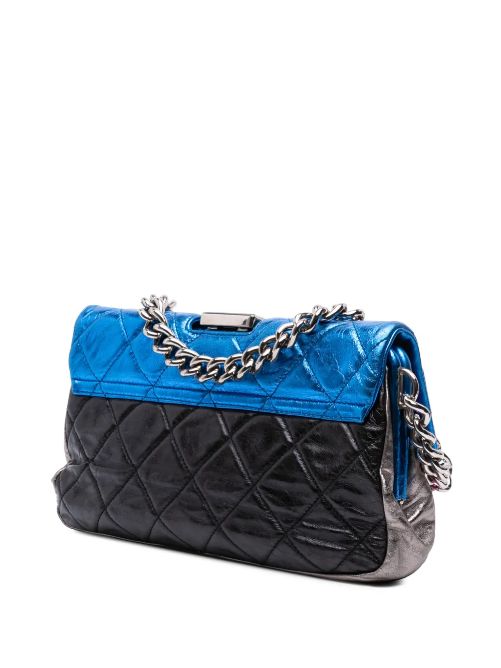 2008-2009 Multicolor Metallic Quilted Calfskin Modern Chain Flap Frame Bag Shoulder Bag