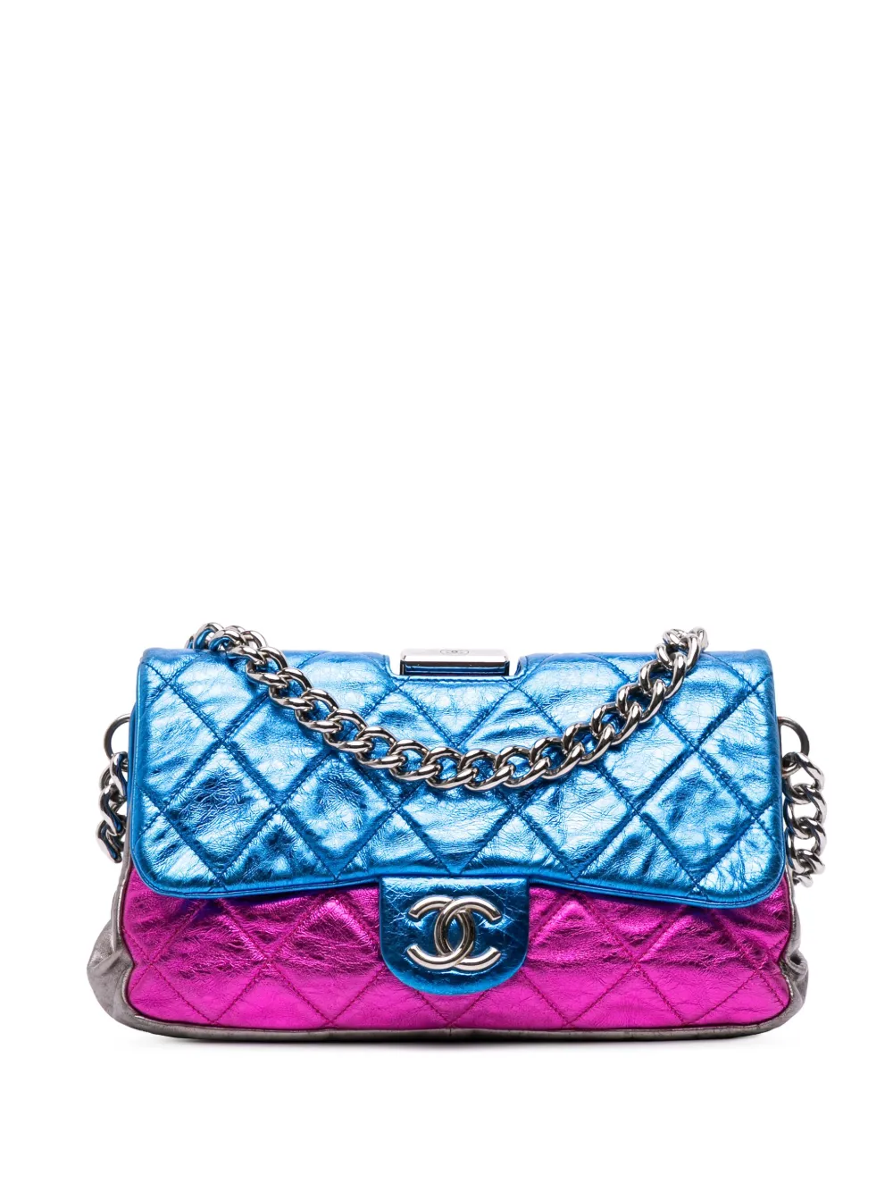 CHANEL Pre-Owned 2008-2009 Multicolor Metallic Quilted Calfskin Modern Chain Flap Frame Bag shoulder bag - Multicolore