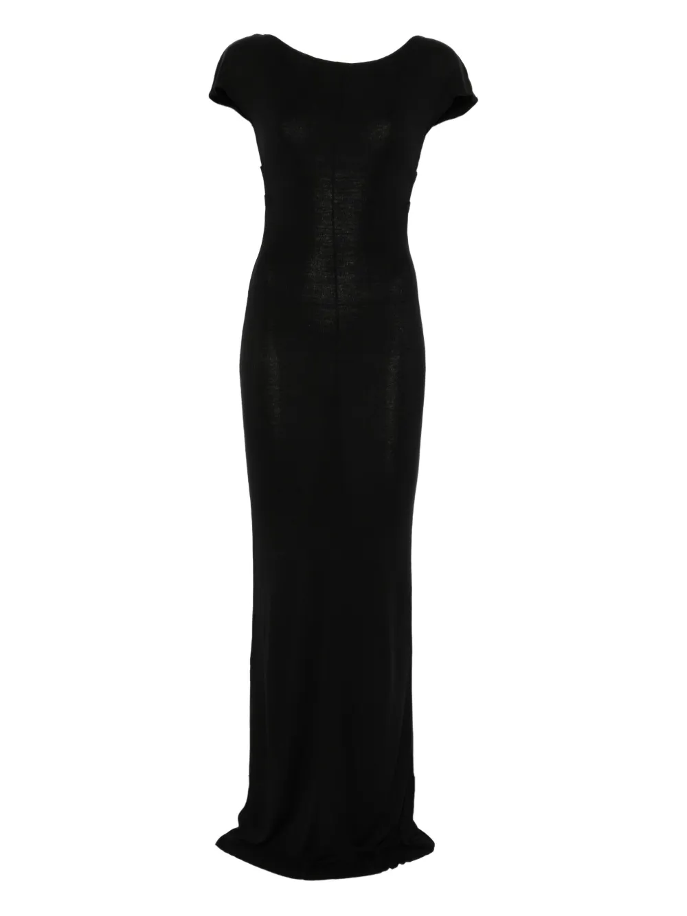 Aya Muse fine-ribbed maxi dress - Nero