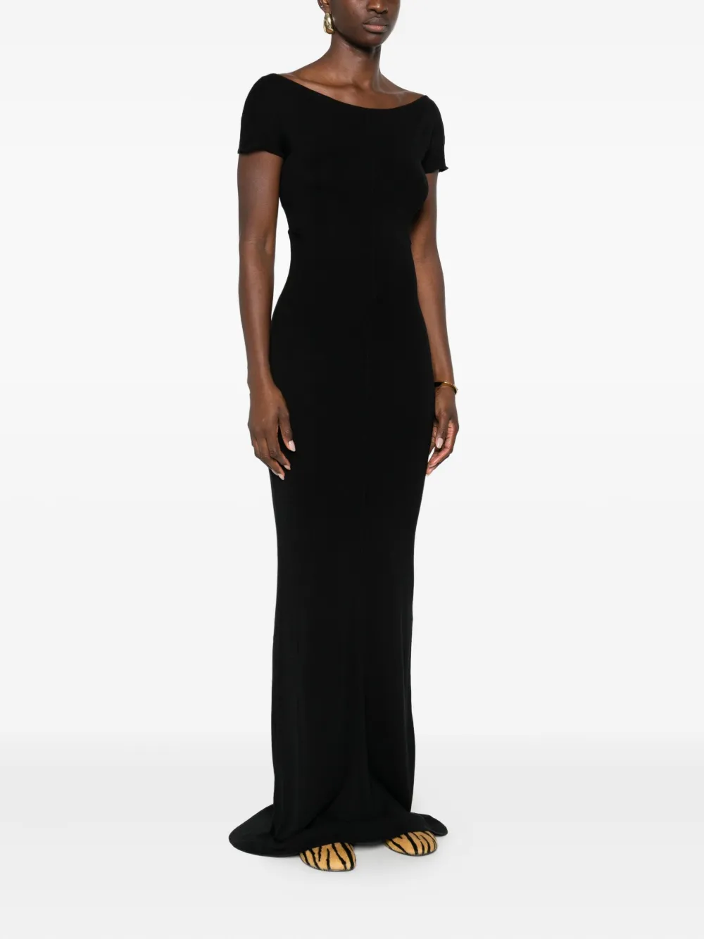  Aya Muse Fine-ribbed Maxi Dress - Black 