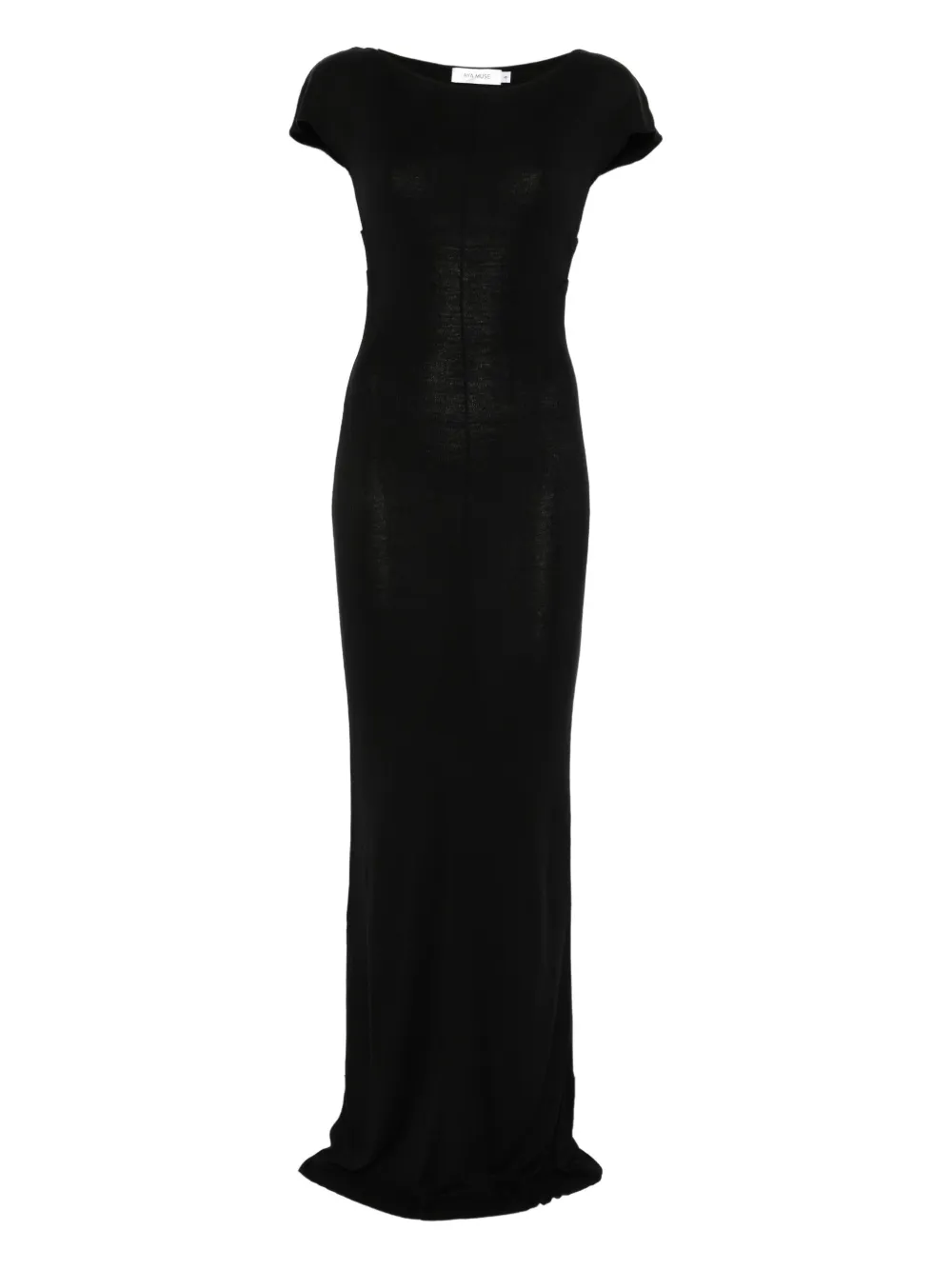 Aya Muse fine-ribbed maxi dress - Nero