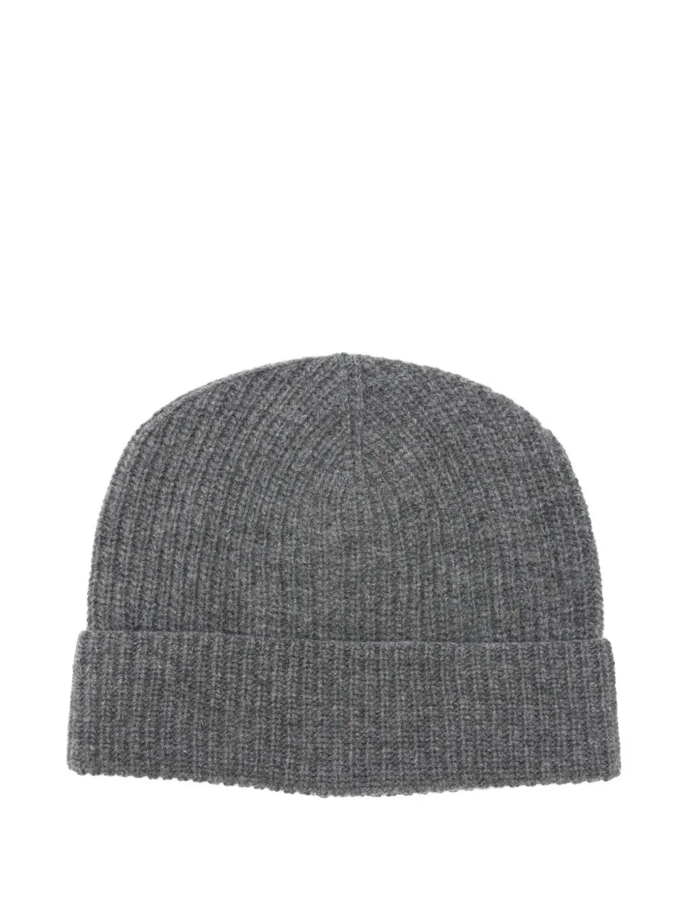 Seven Gauge Wool Beanie Hat In Gray