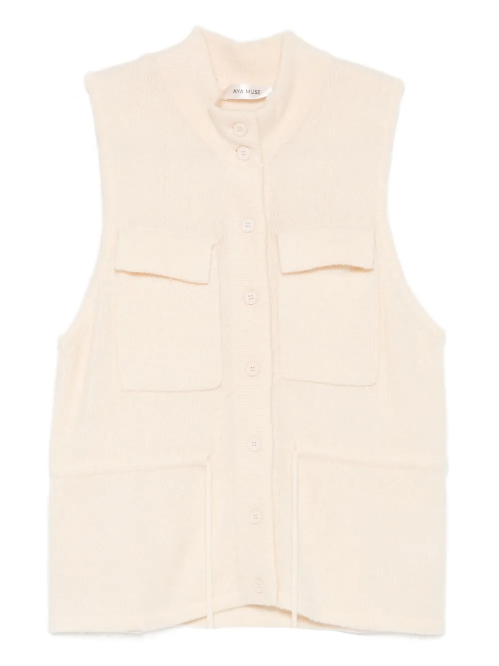 Aya Muse flap-pocket button-up vest - Toni neutri