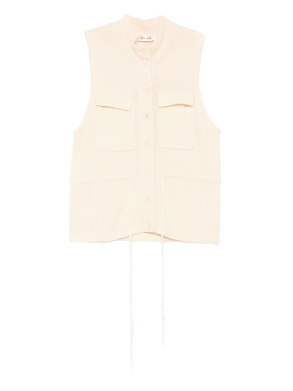 Aya Muse flap-pocket button-up vest - Toni neutri