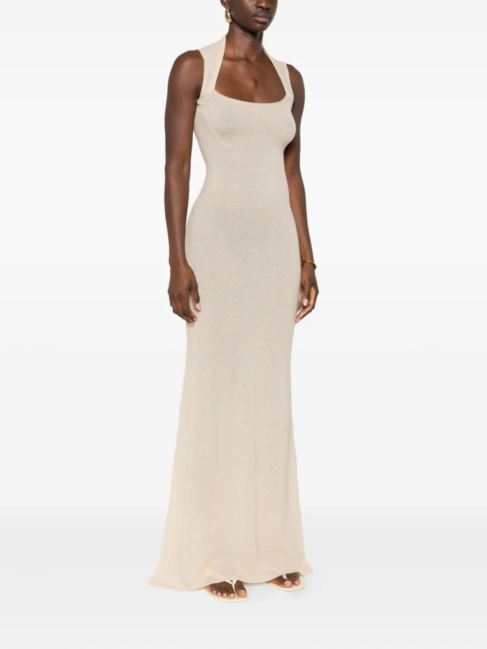 Aya Muse gathered maxi dress - Beige