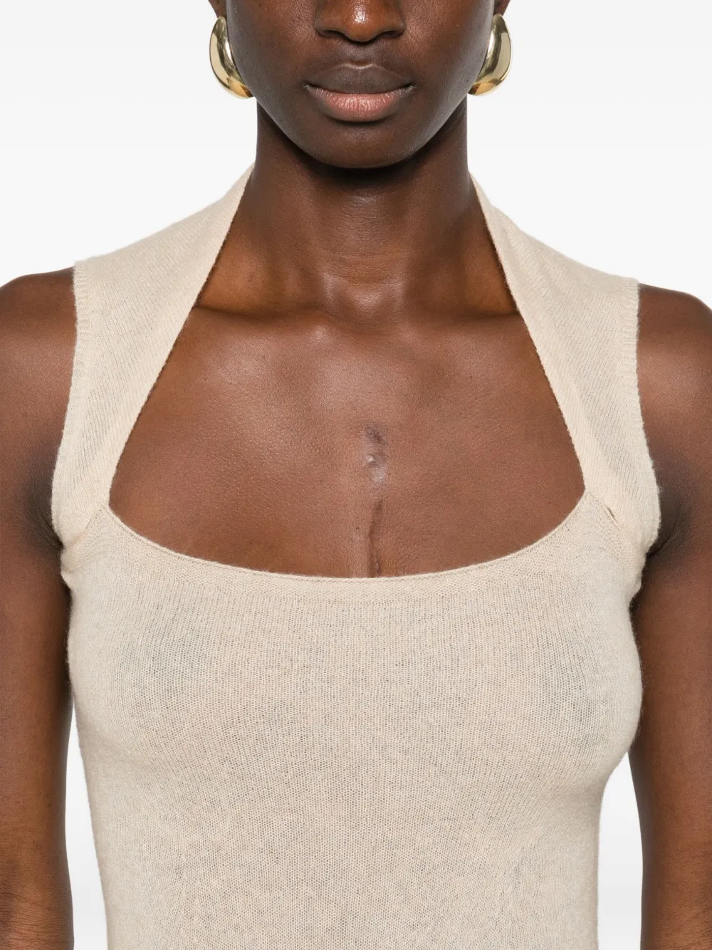 Aya Muse Gesmockte maxi-jurk Beige