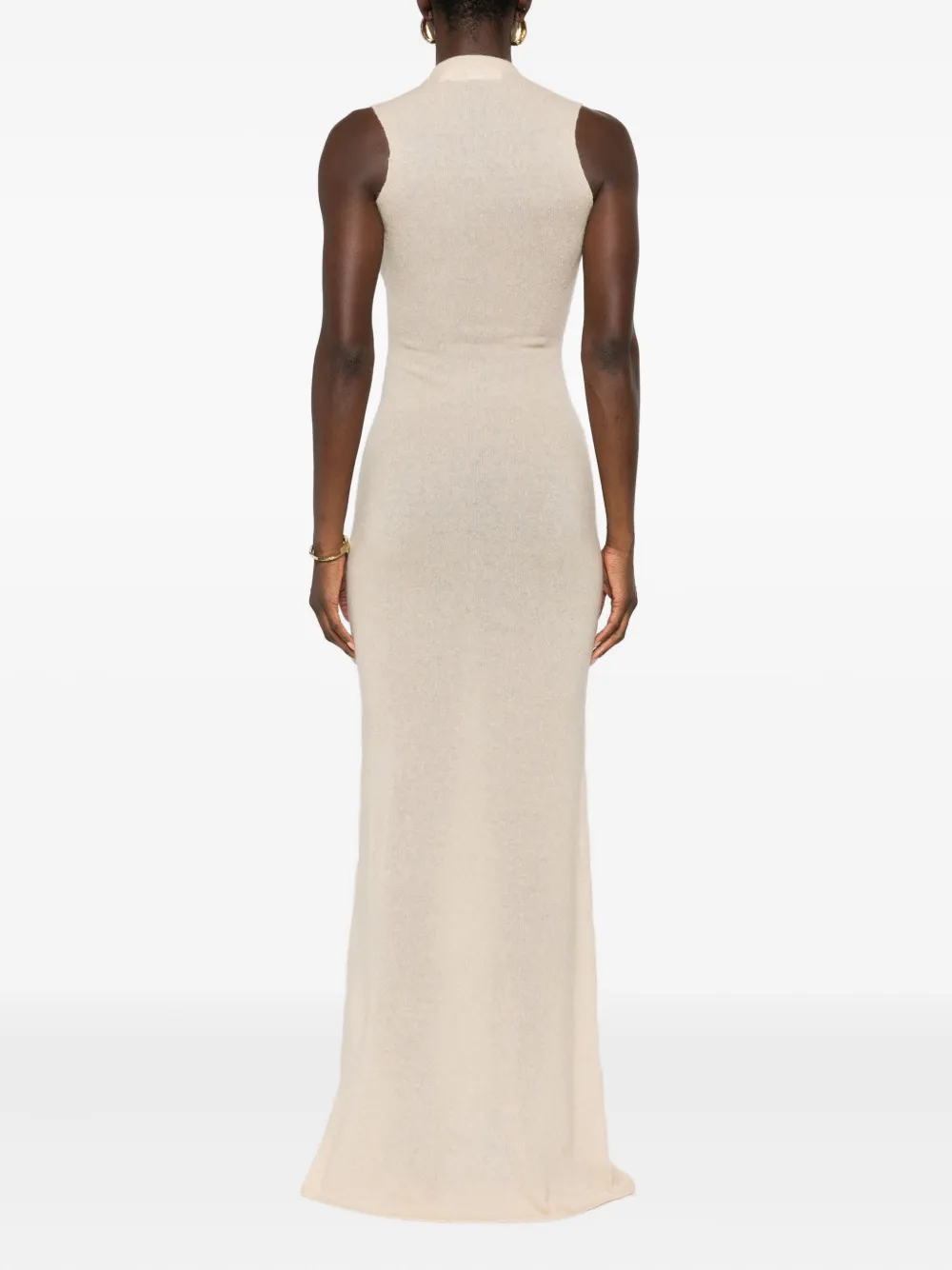 Aya Muse Gesmockte maxi-jurk Beige