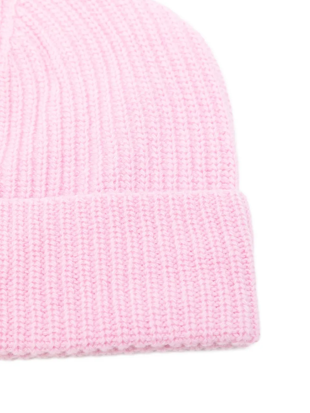 Seven Gauge Wool Beanie Hat In Pink