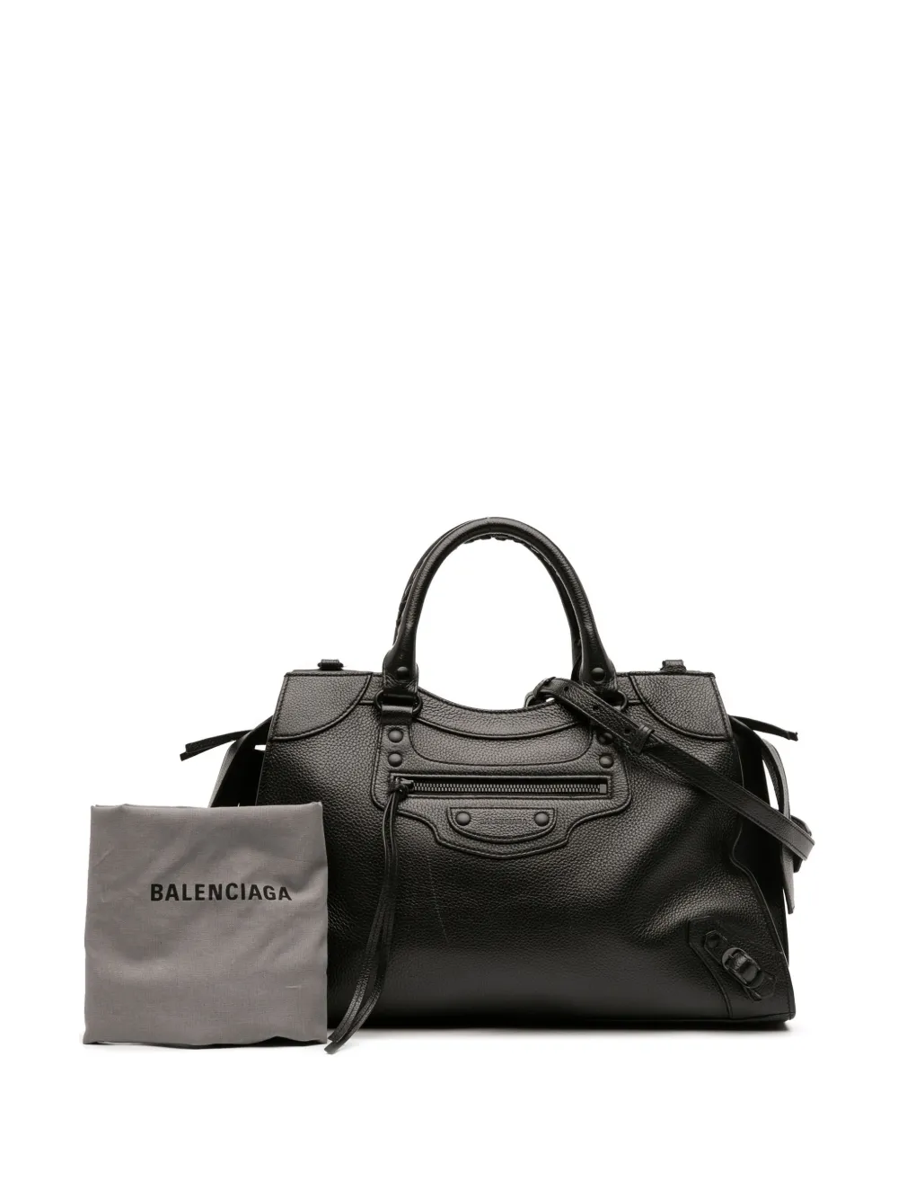 Pre-owned Balenciaga 2021 Medium Grained Calfskin Neo Classic City Satchel In Black