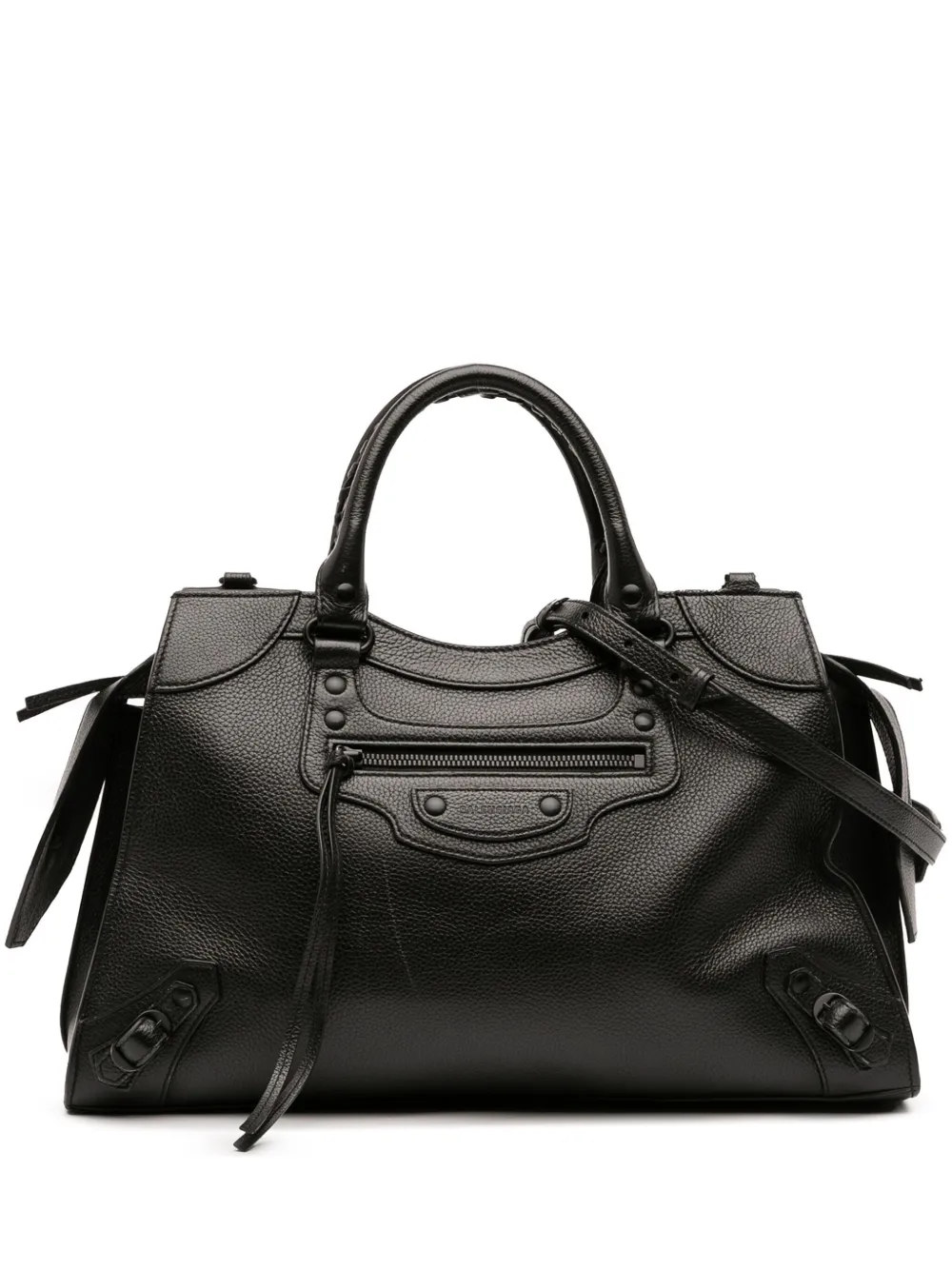 Pre-owned Balenciaga 2021 Medium Grained Calfskin Neo Classic City Satchel In Black