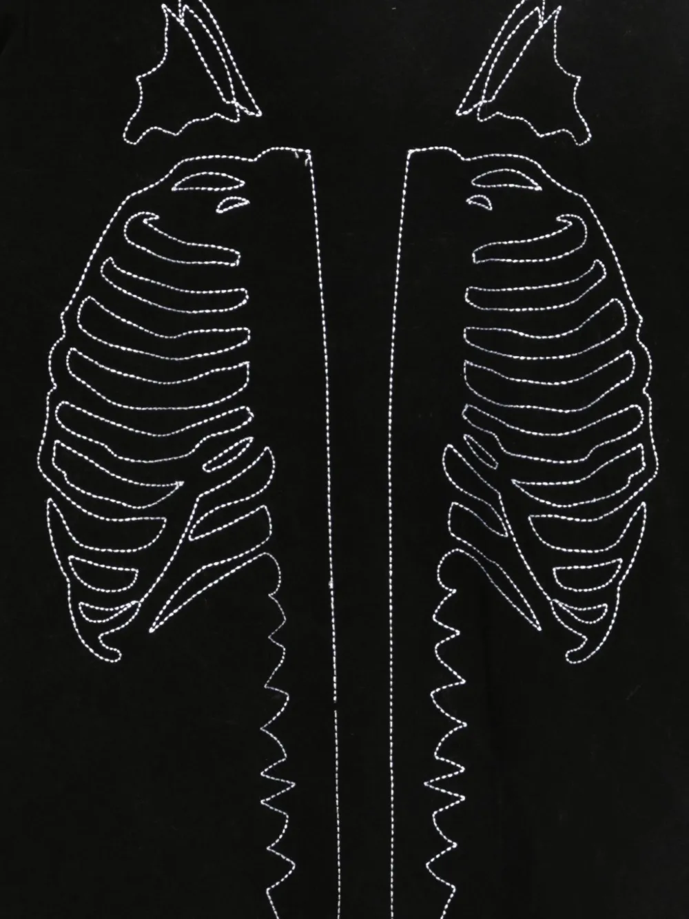 Awake NY Vanson Skeleton T-shirt met wafelpatroon Zwart