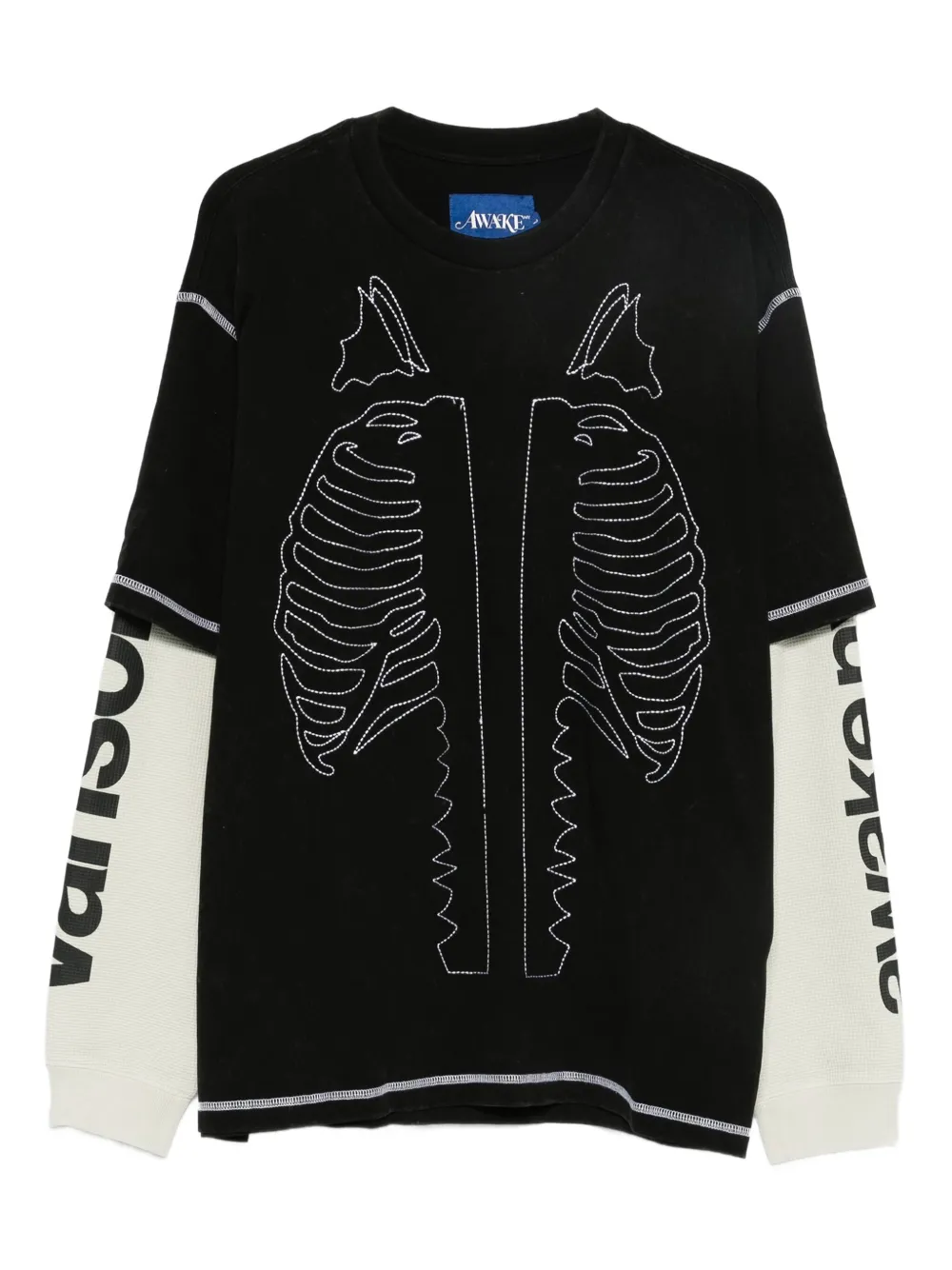 Awake NY Vanson Skeleton ワッフル Tシャツ | ブラック | Image 1