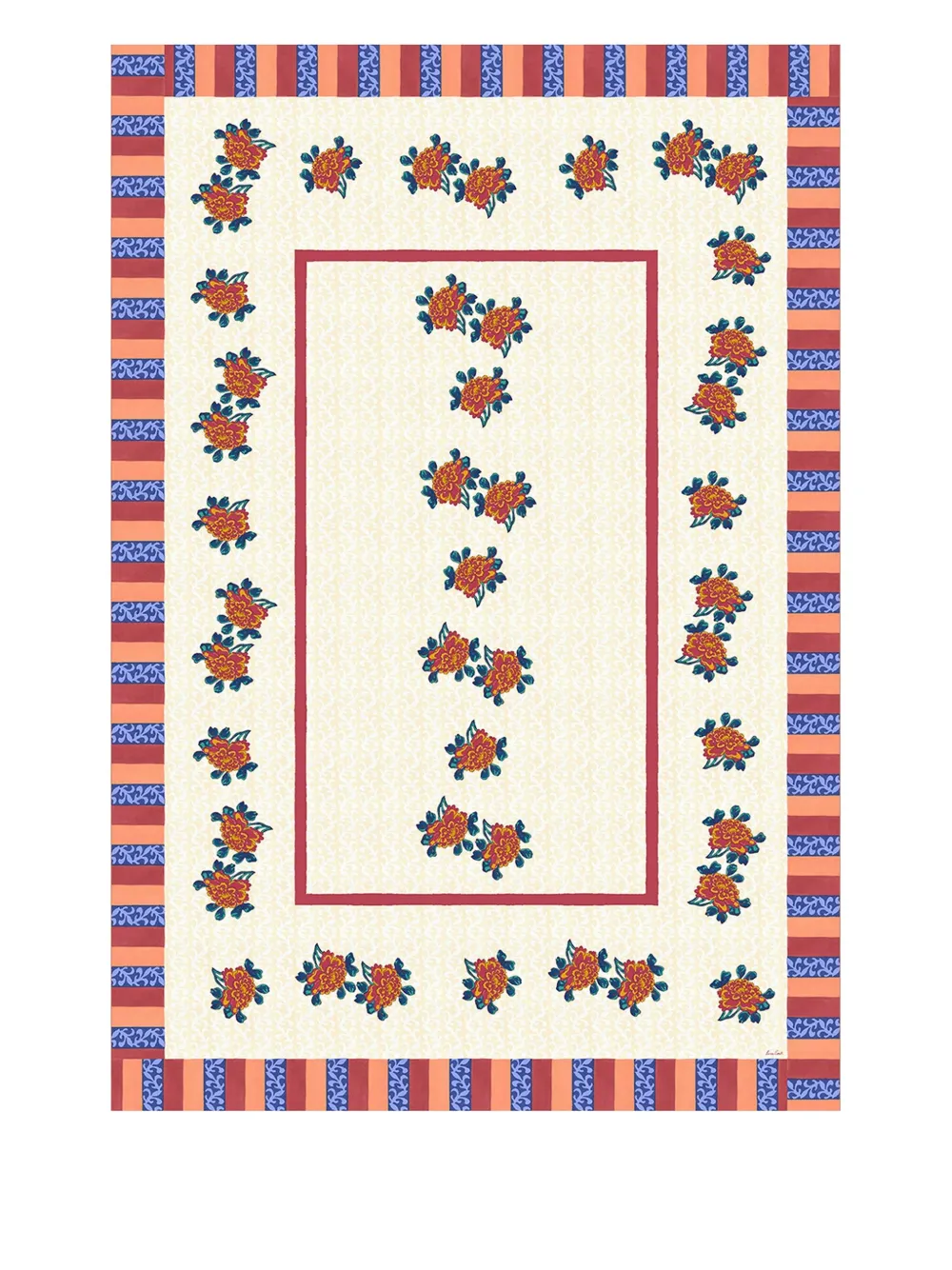 Lisa Corti nappe de table à fleurs | tons neutres | Image 1