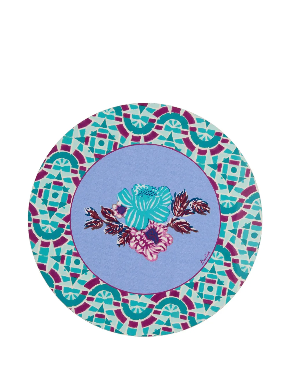Lisa Corti lot de deux sets de table à fleurs | bleu | Image 1