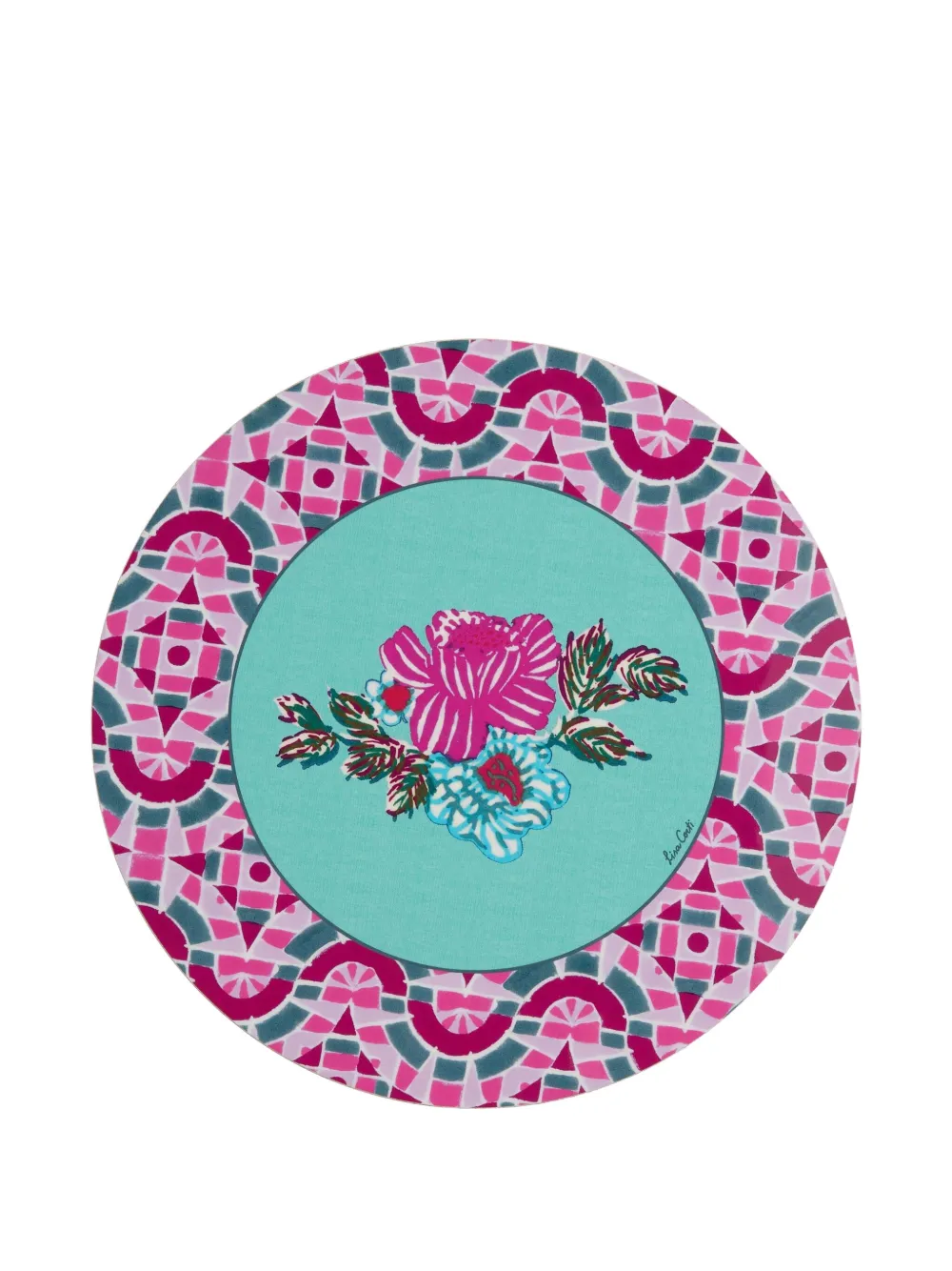 Lisa Corti lot de deux sets de table à fleurs | rose | Image 1