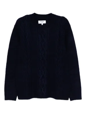 KAMIYA cable-knit Distressed Sweater | Black | FARFETCH