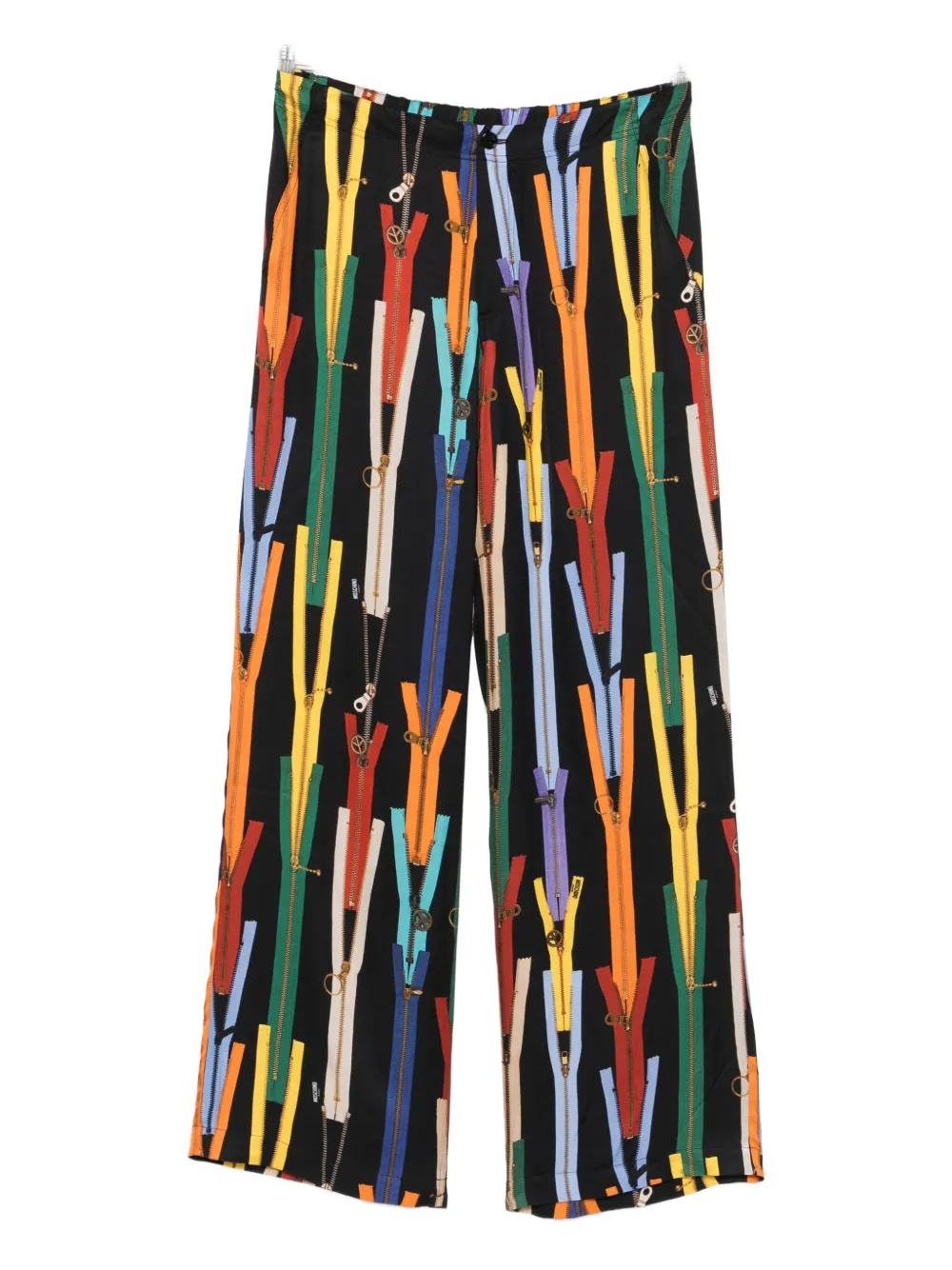 Moschino Zip-motif Trousers In Multi