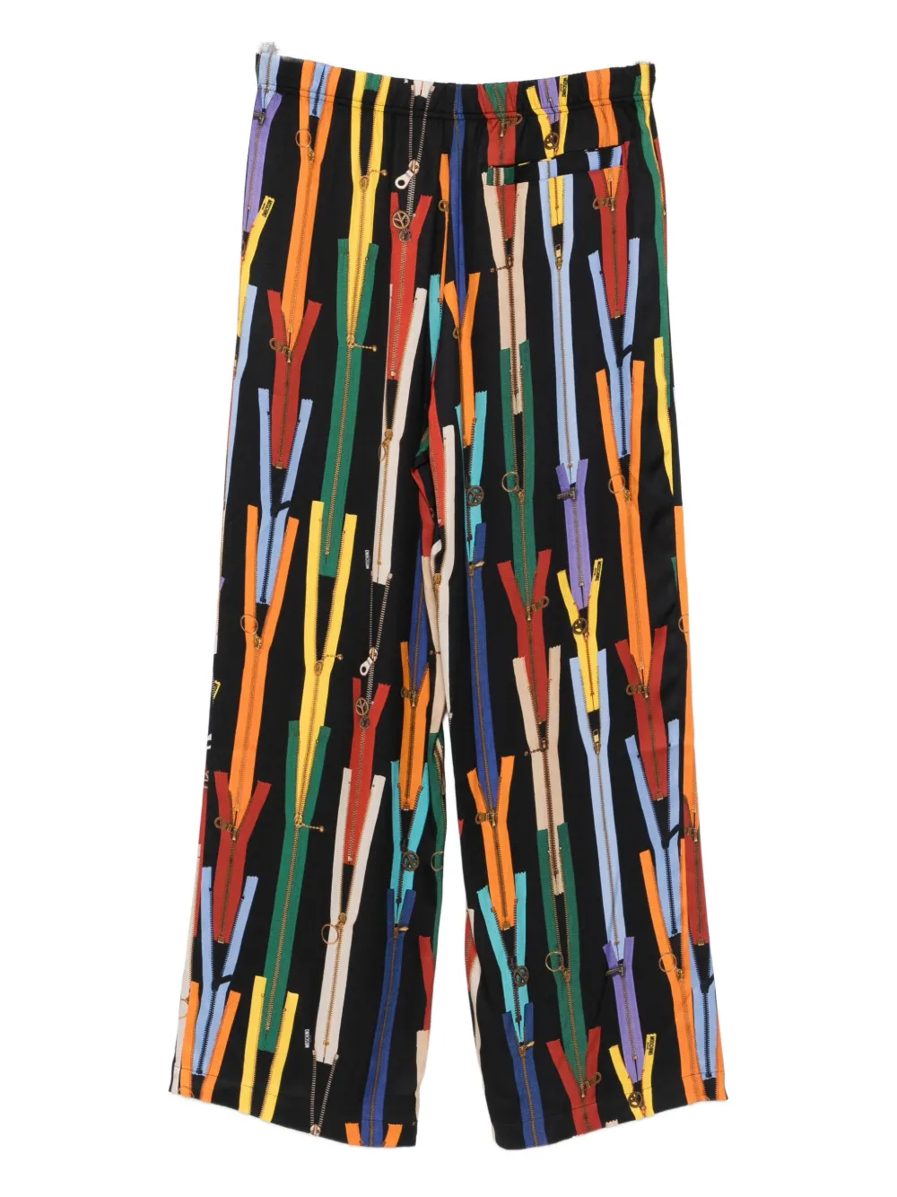 Moschino Zip-motif Trousers In Multi