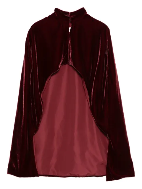 Raquel Diniz high-neck velvet cape
