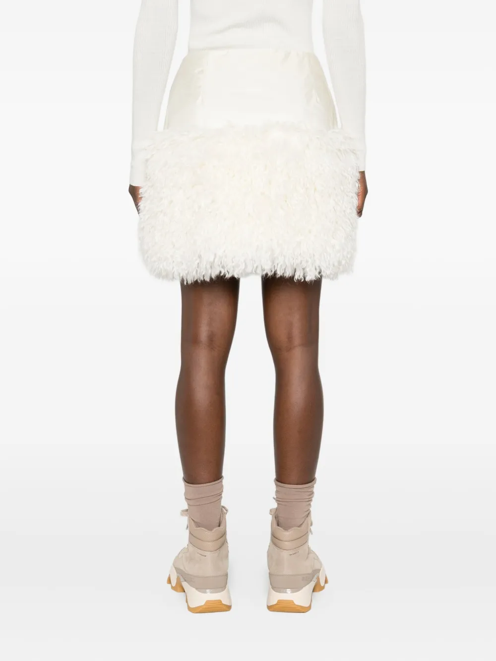 Moncler Rok met donzige afwerking Beige