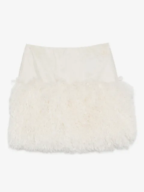 Moncler fluffy-trim skirt