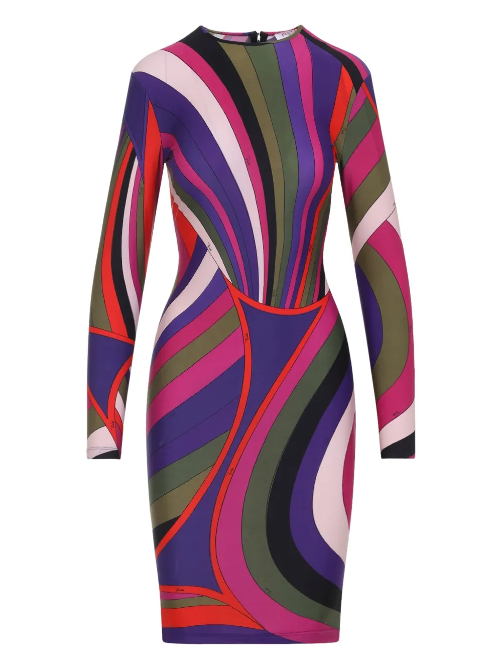 PUCCI long-sleeve swirl-pattern dress | Pink | Image 1