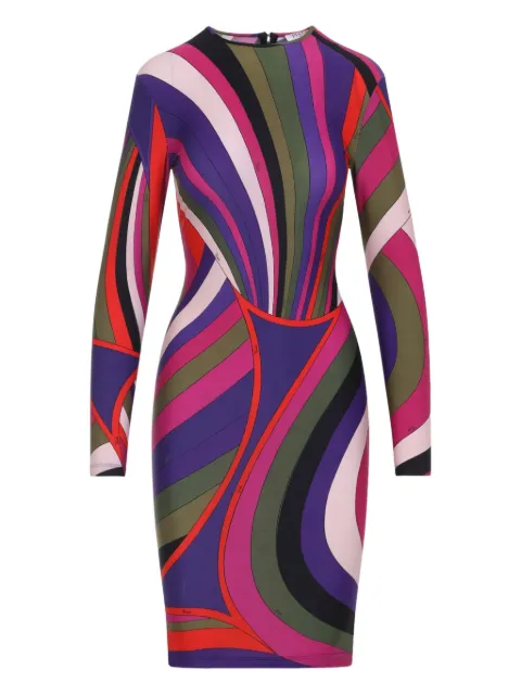 PUCCI long-sleeve swirl-pattern dress