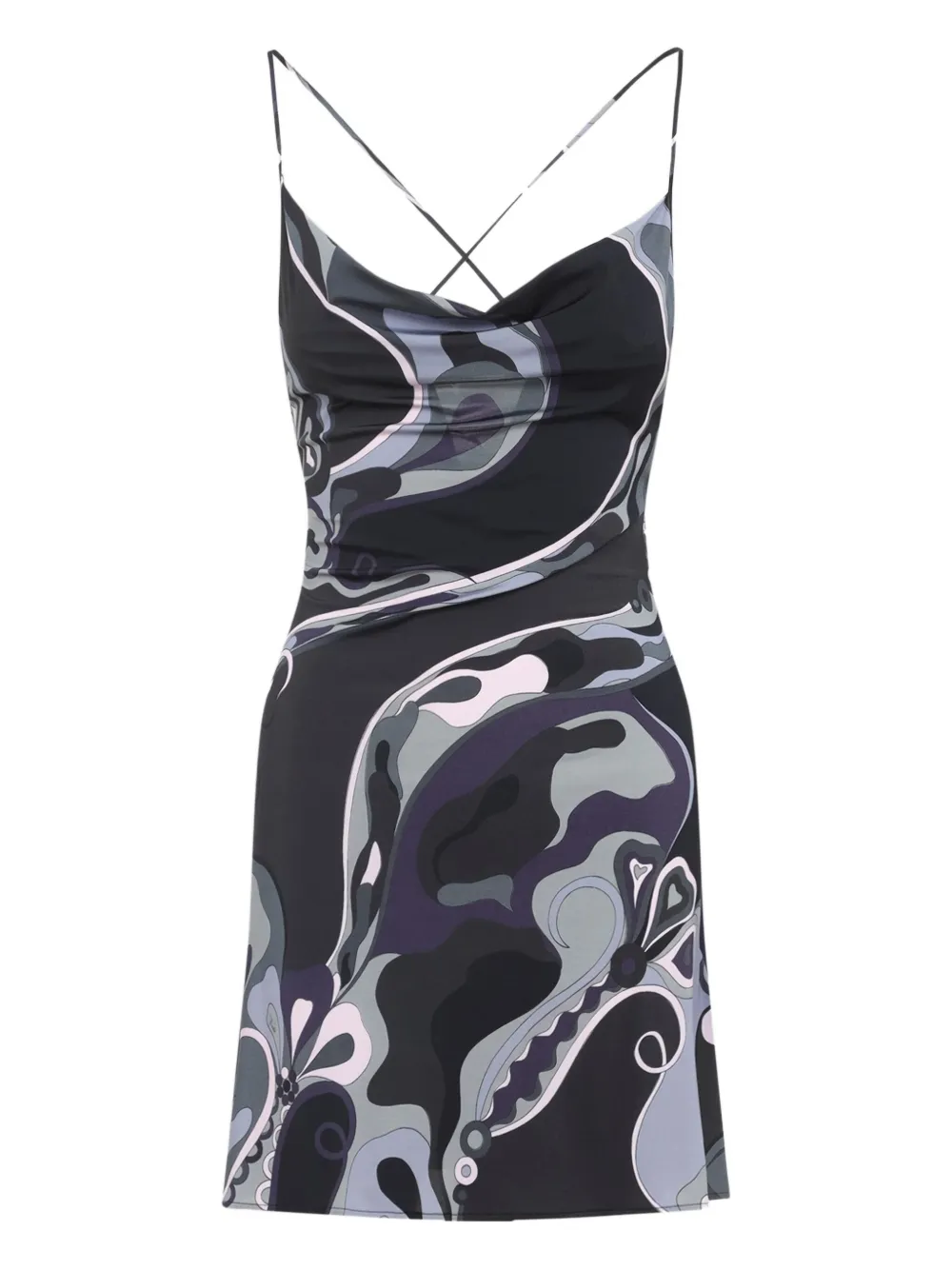 PUCCI vestido con estampado abstracto y cuello desbocado | negro | Image 1