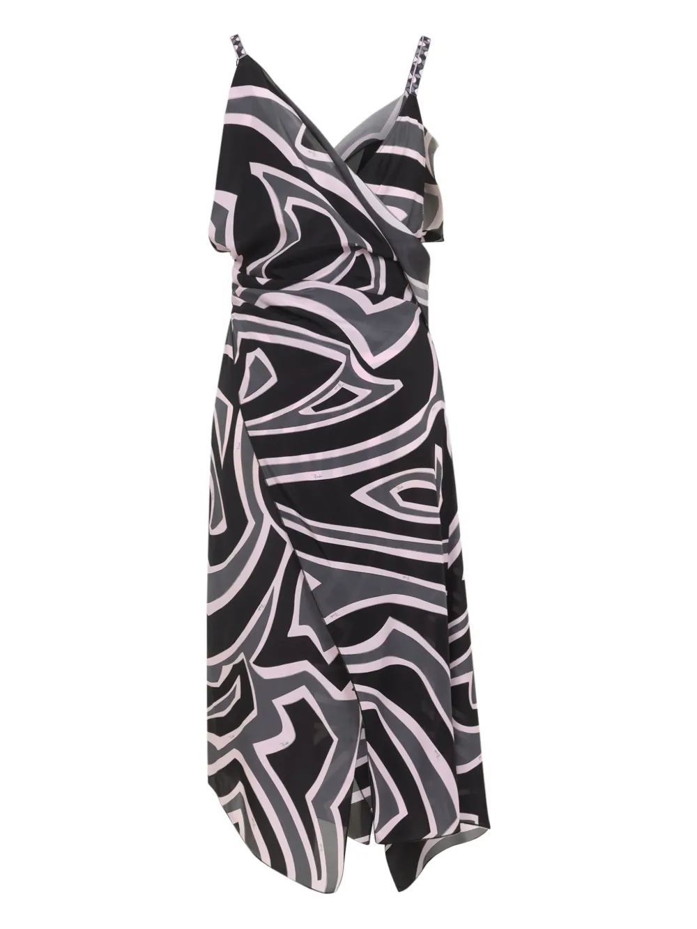 PUCCI ruffled swirl-print dress - Zwart