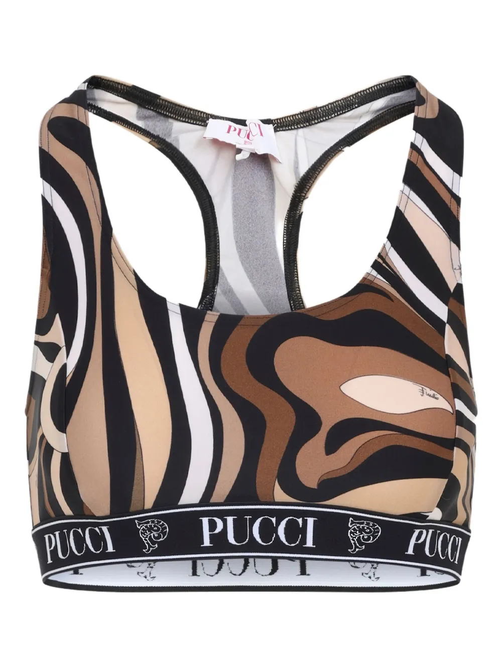 Pucci Racerback Style Comfortable Bra Top In Brown
