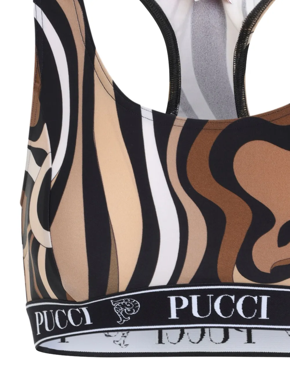 Pucci Racerback Style Comfortable Bra Top In Brown