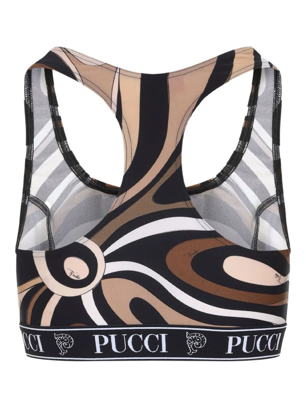 Pucci Racerback Style Comfortable Bra Top In Brown