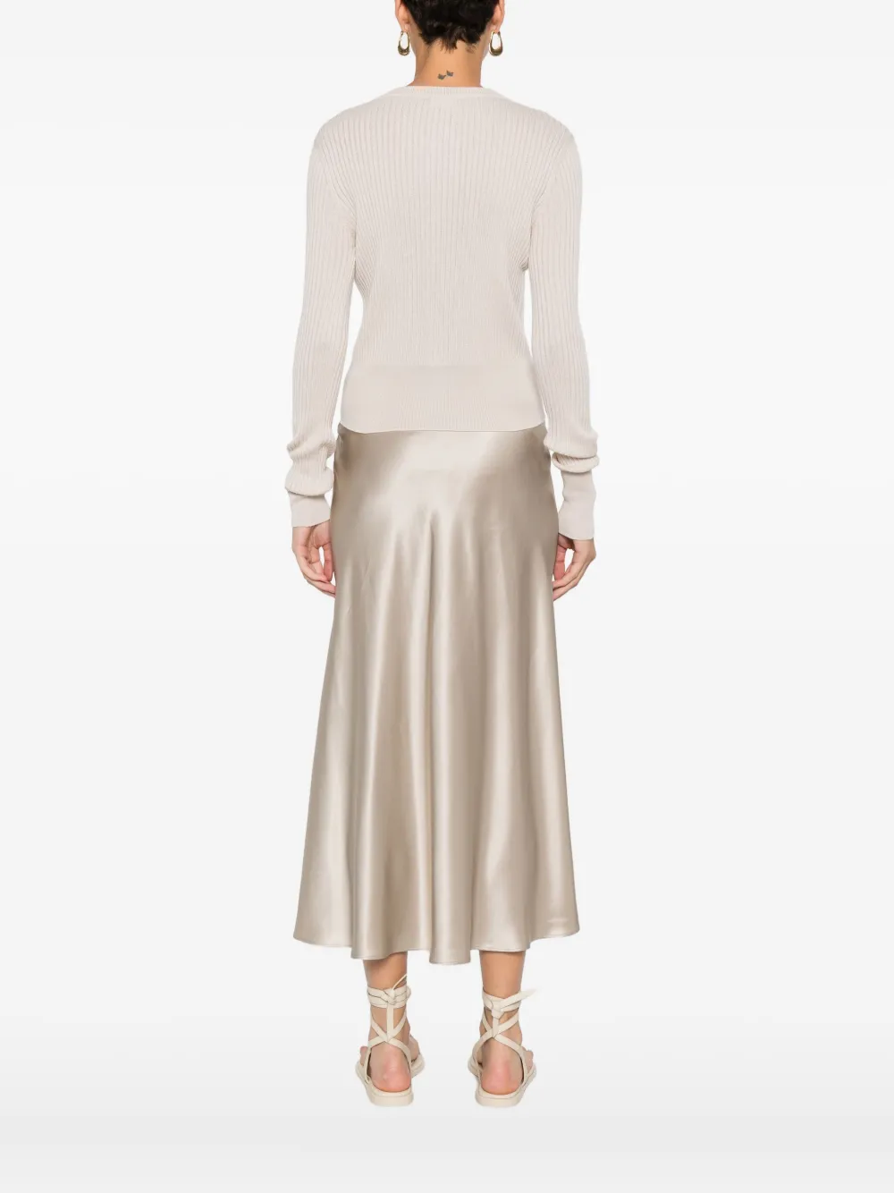 Roberto Collina Button-up Ribbed-knit Cardigan In Neutral