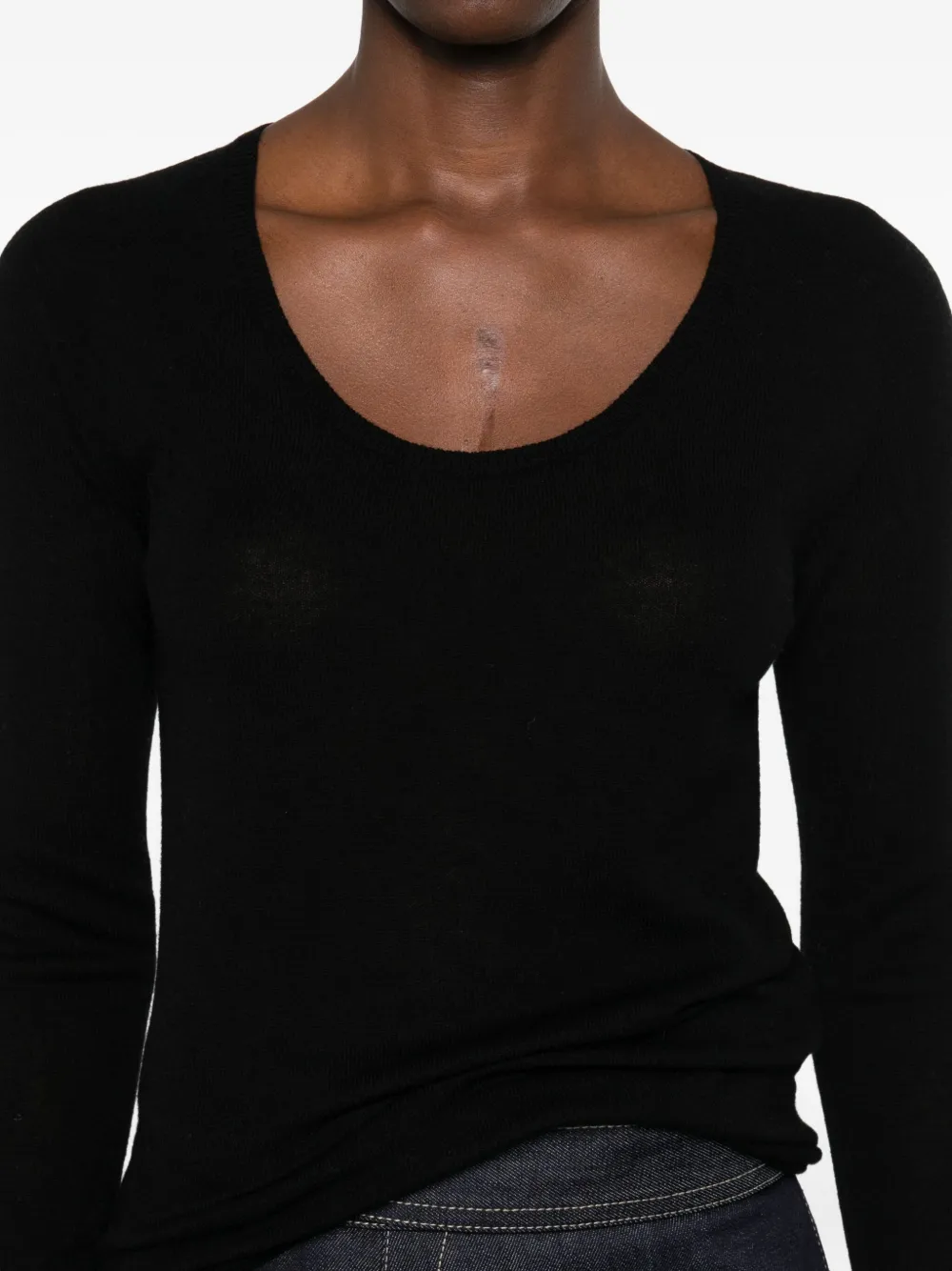 Roberto Collina Trui met V-hals Zwart