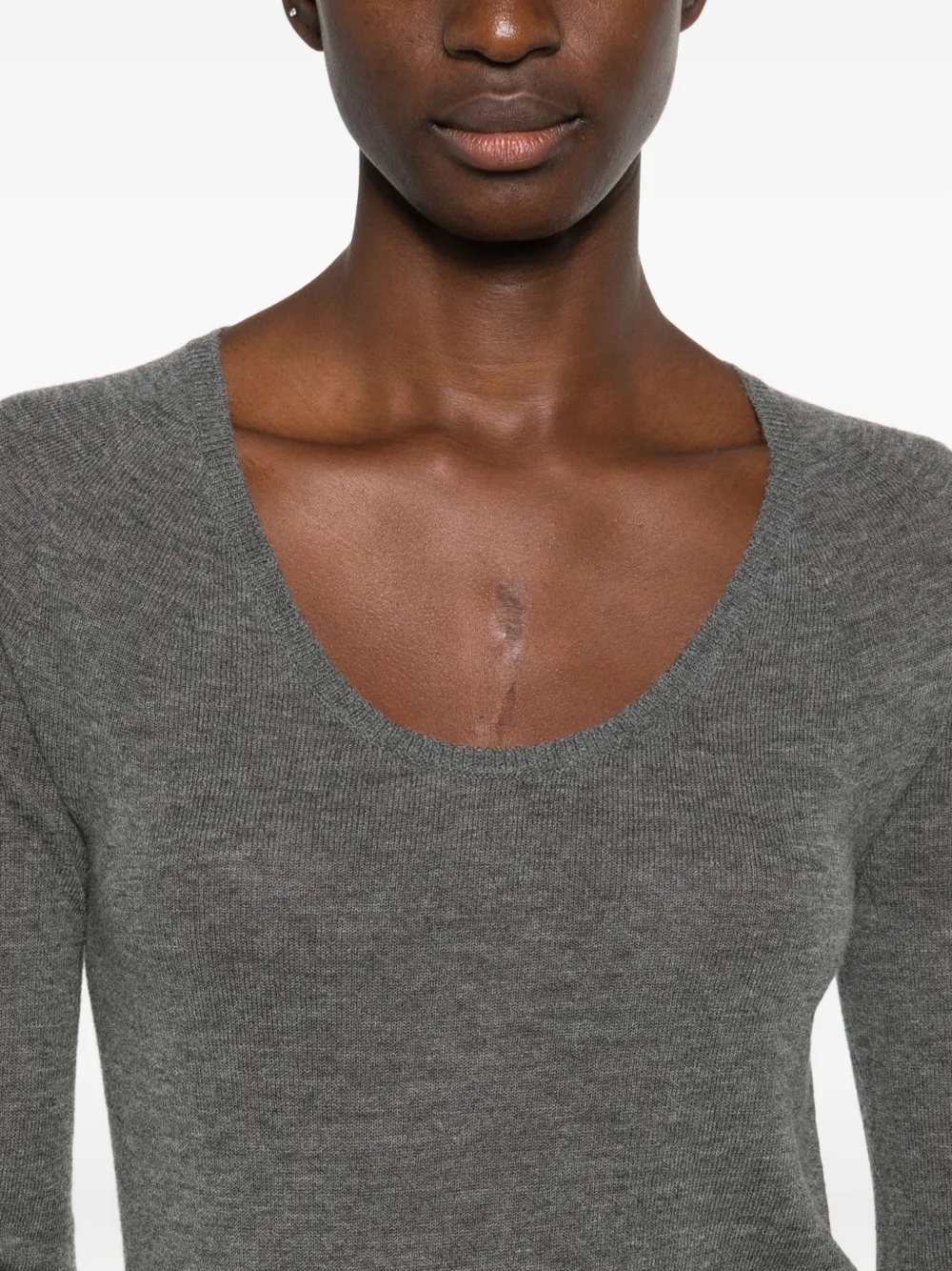 Roberto Collina Scoop-neck Jumper In Gray