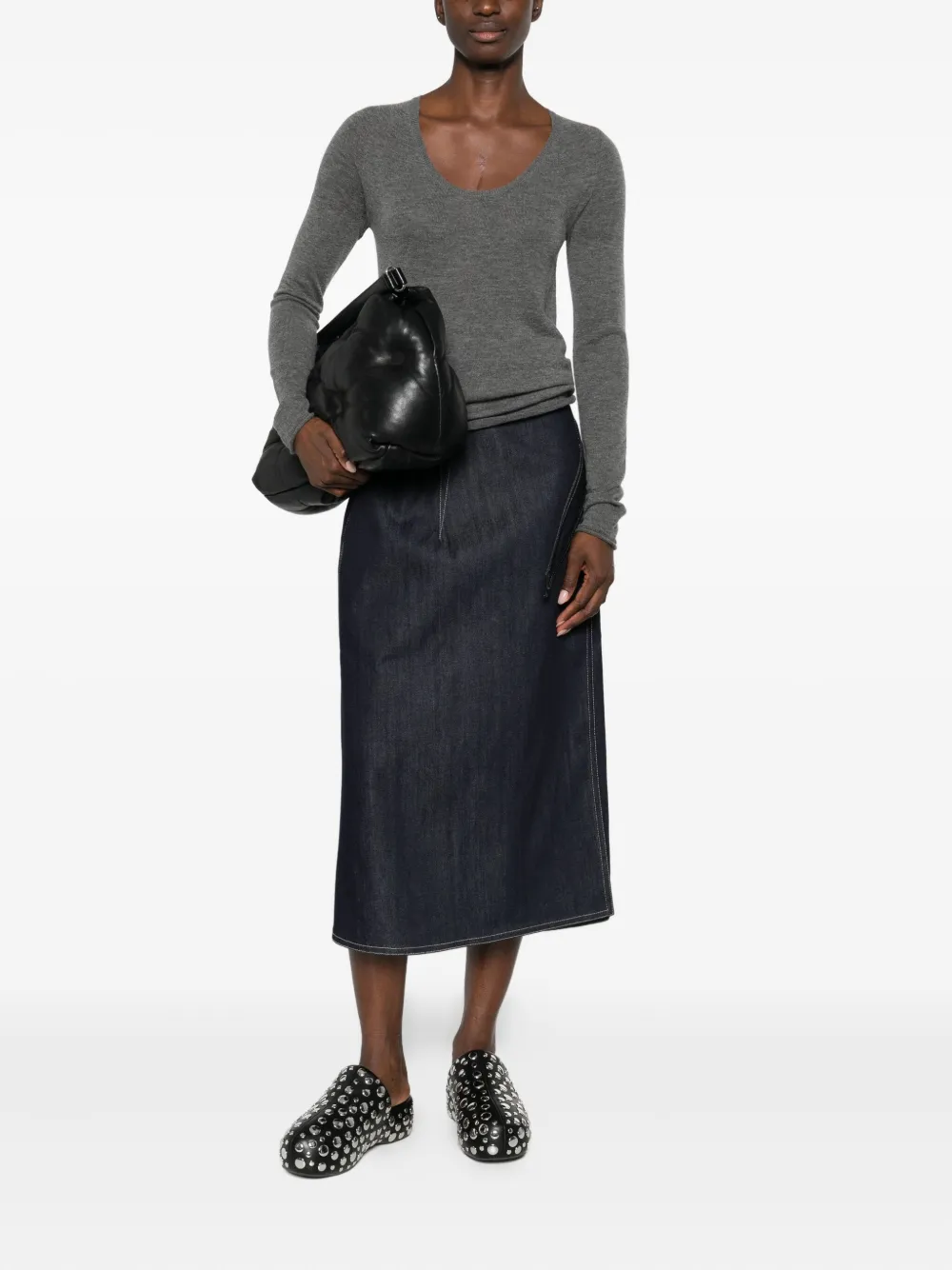 Roberto Collina Scoop-neck Jumper In Gray