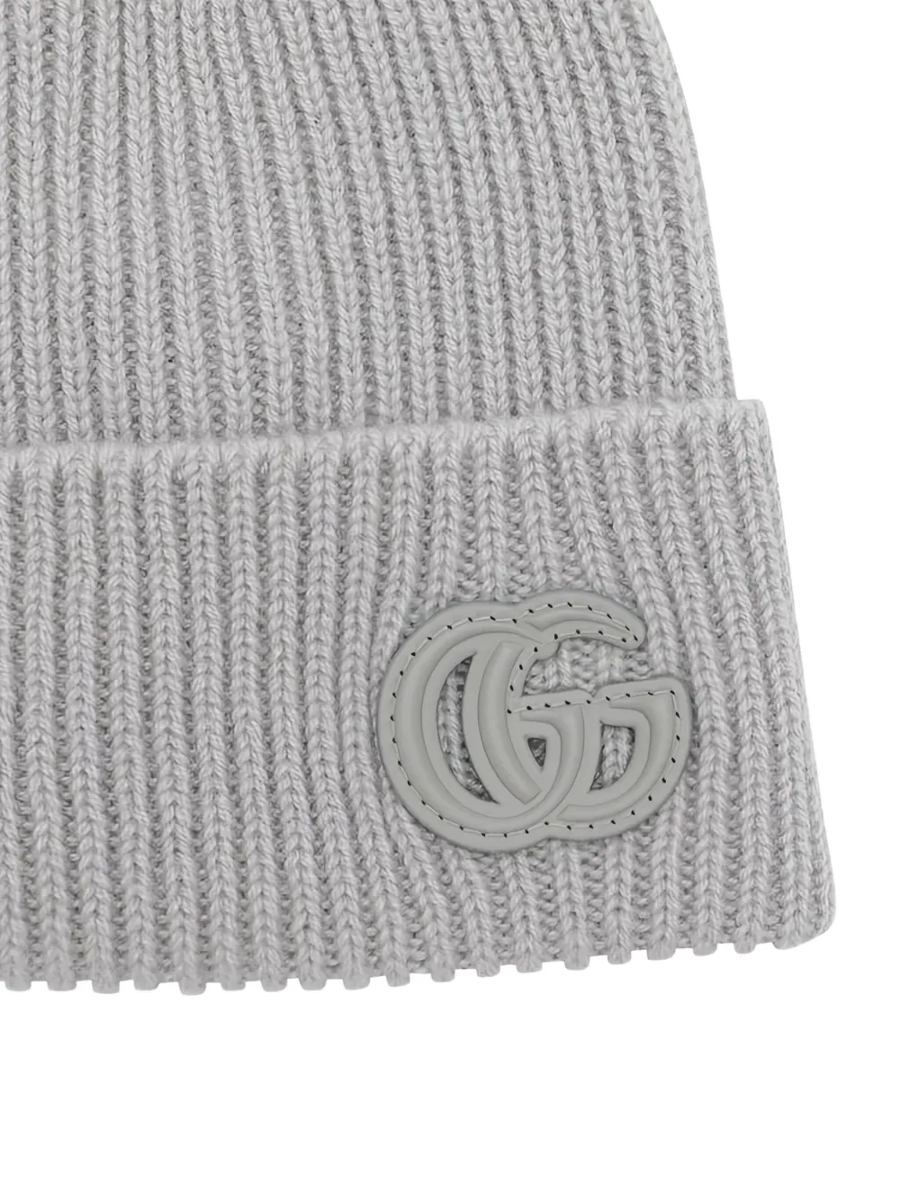 Gucci Gg Ribbed-knit Cashmere Beanie Hat In Gray