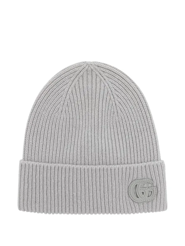 Gucci Cashmere Hat with Patch in Grey