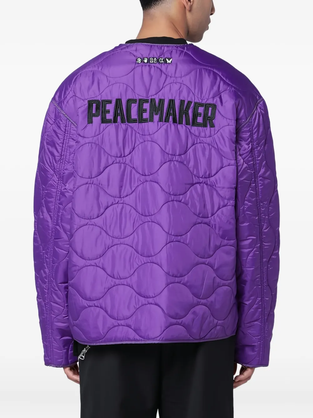 Oamc Combat Liner Jacket Embroidered Detail In Purple