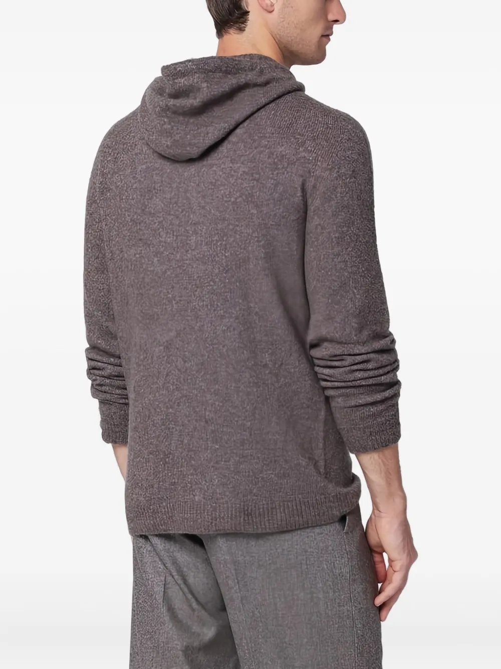 Roberto Collina Gebreide hoodie Beige