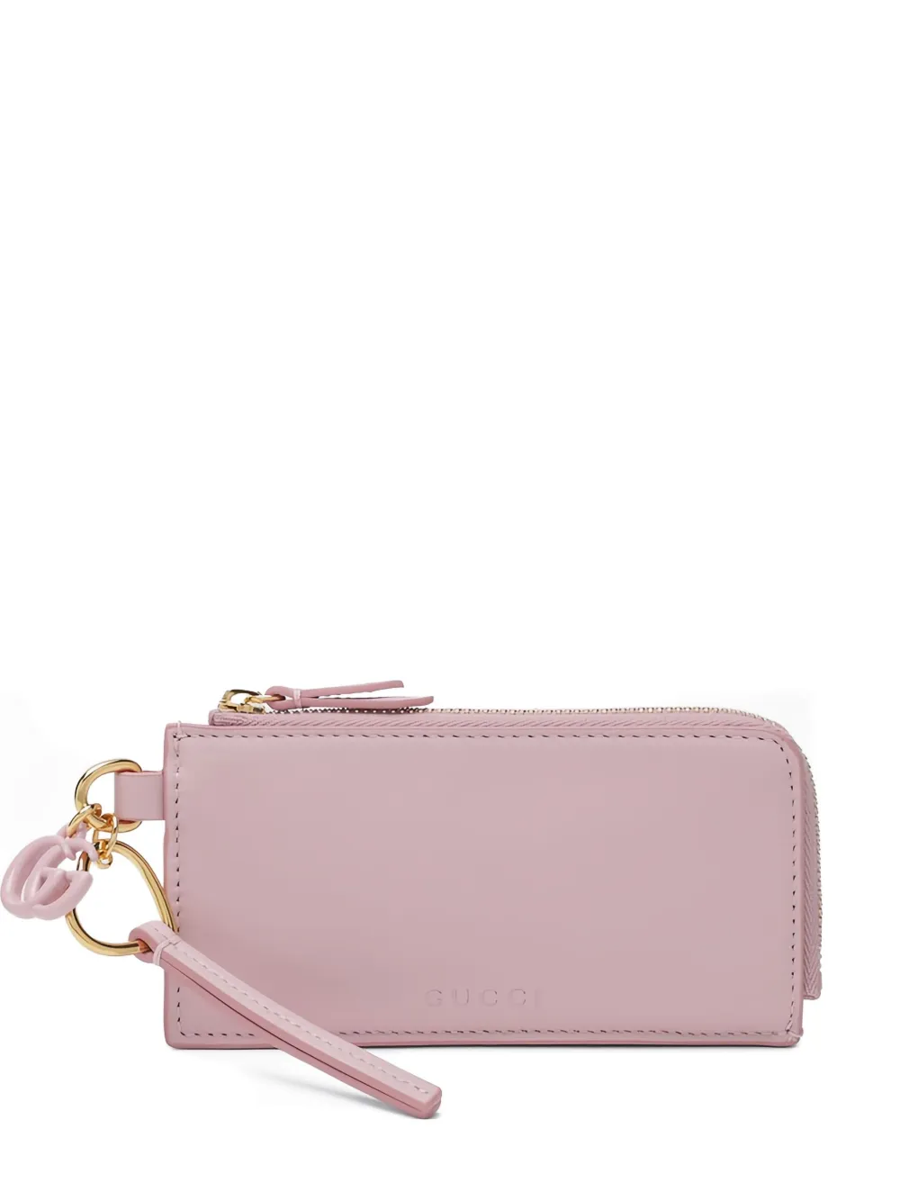 Gucci Pink Card Holder With Gg Charm Women In Pink