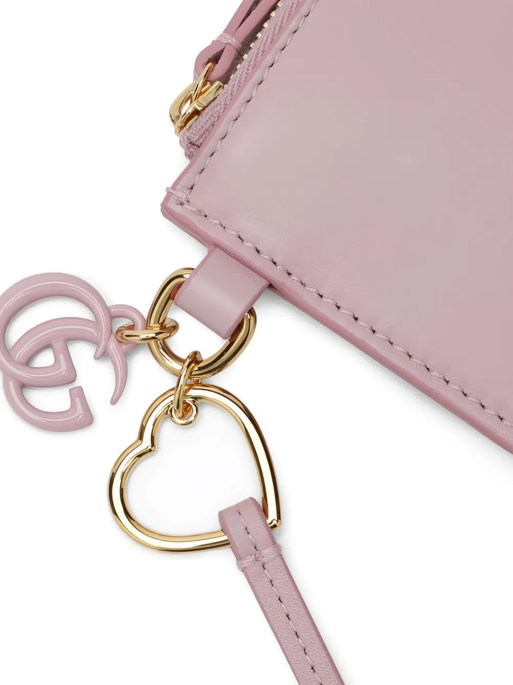 Gucci Pink Card Holder With Gg Charm Women In Pink